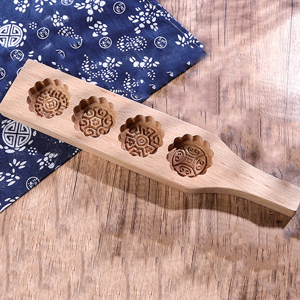 릴스베이 우드 다식판 4구 전통문양 떡틀 미니약과틀 월병몰드 양갱 약과 설날쿠키 틀 약식판 12,900원