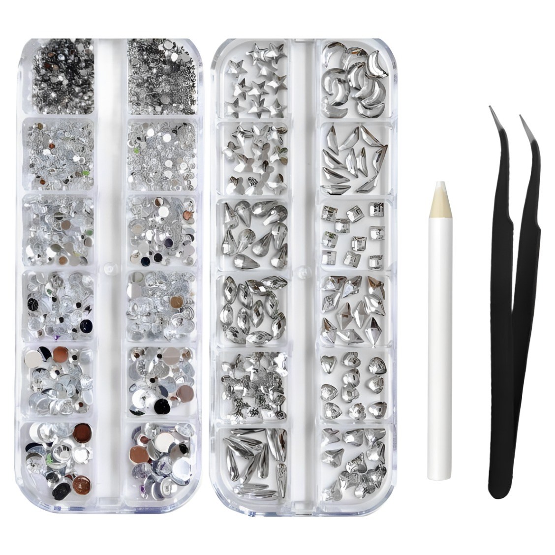 에쎄치 네일 파츠 24종 스톤피커,집게 포함 1세트, 1개, 크리스탈 8,600원
