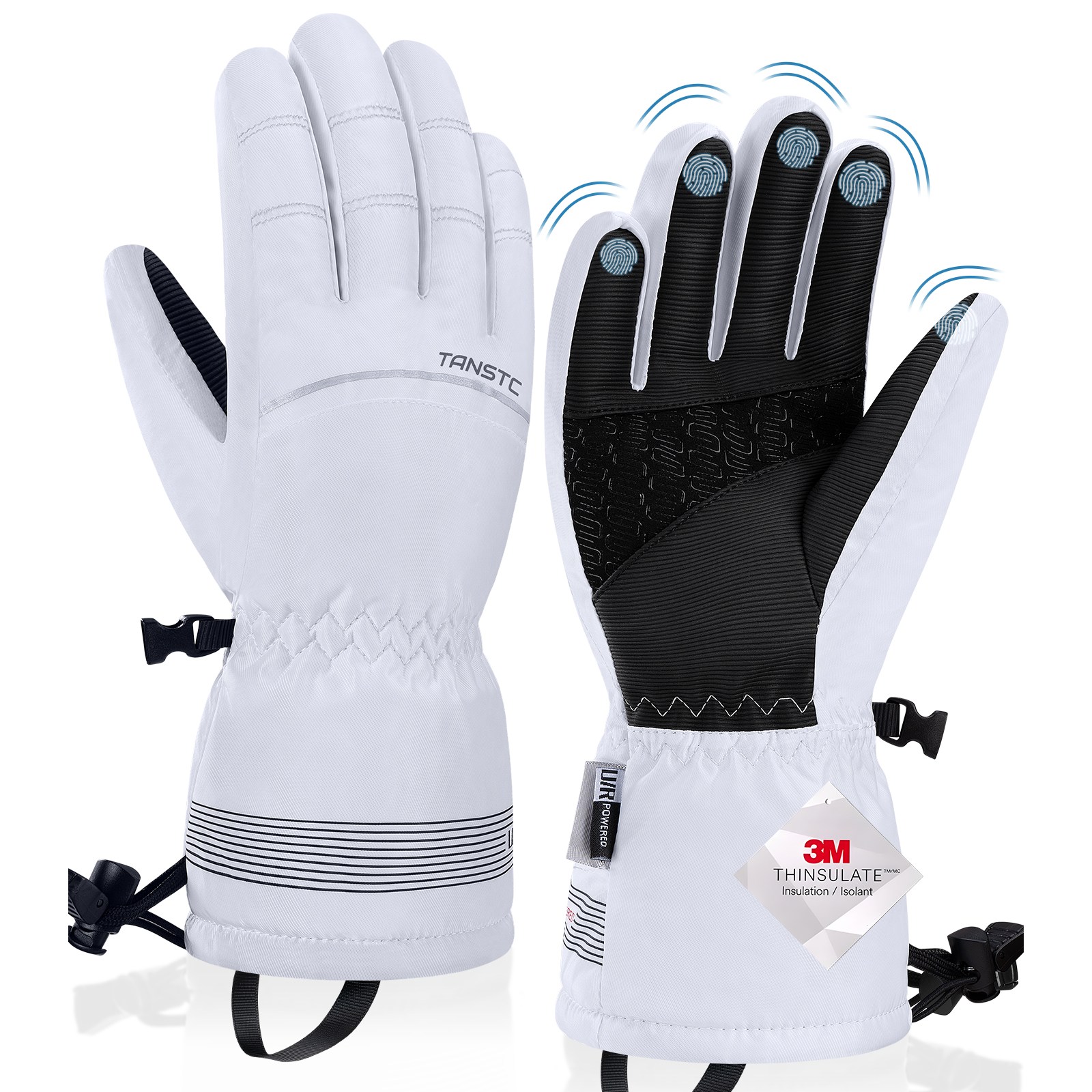 RUIXUE 서설 스키장갑 패딩장갑 터치장갑 방한장갑 3M 겨울 보온 아웃도어 오토바이 스키 등산, 화이트, 1개 19,800원