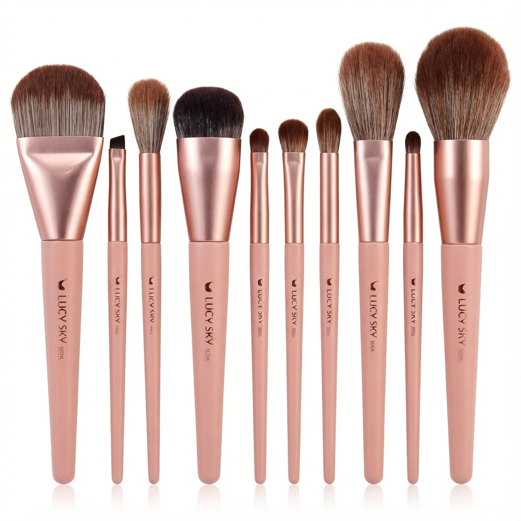 LuckSky 탄력있는 10종 브러쉬세트 블랙가죽케이스옵션, 1개, 10종브러쉬만 13,300원