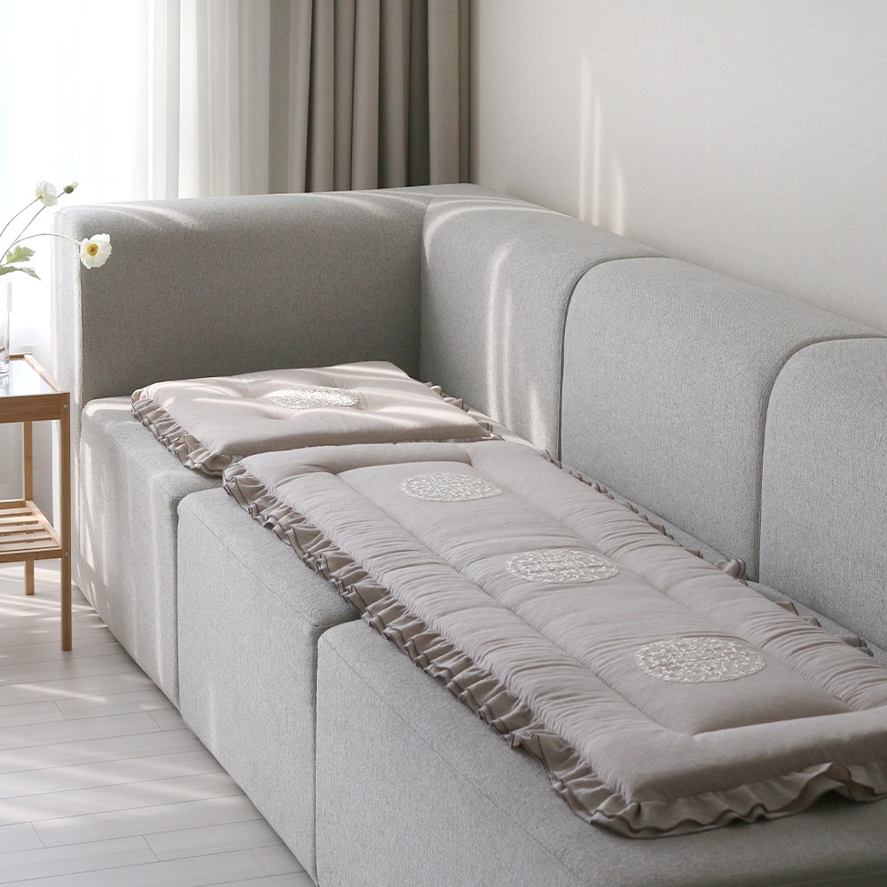 [데코벨] 선염 멜란지 무지 두겹 프릴 방석 (1단/3단) 52,290원