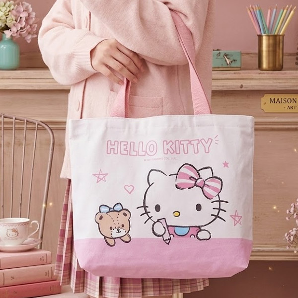 산리오 데일리백 키티 에코백 캔버스 숄더백 핑크 보조가방 신학기 11,500원