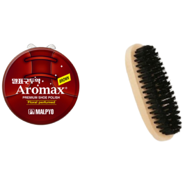 말표 구두약 구두솔 세트 가죽 구두 광택 신발 관리 구두 닦이, 1세트, 갈색+구둣솔 7,980원