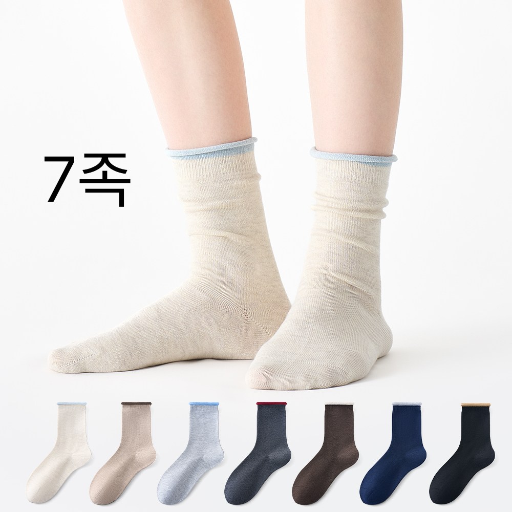 Banjiwu 여성 울 무압박 겨울 양말 수면 중목 양말 장목 양말 중목 양말 패션 순면 양말 7족 세트 24,990원