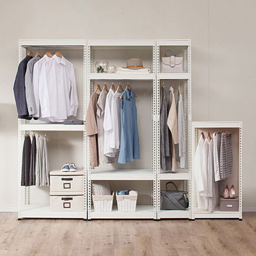 스피드랙 국내생산 강철프레임 인테리어 무볼트 행거 헹거, 화이트행거 가로 900mm × 폭 400mm × 높이 2100mm 2단 87,000원