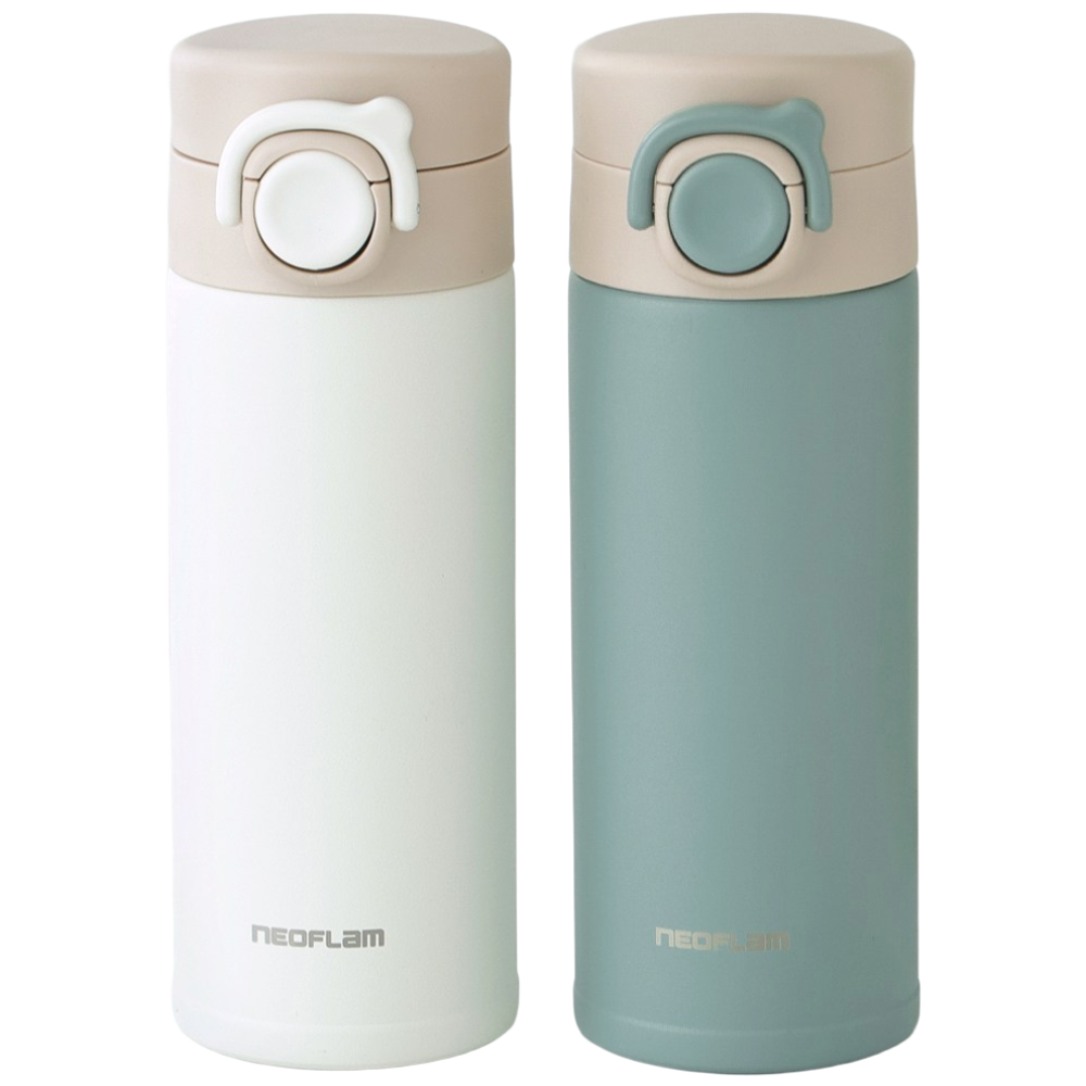 1+1 네오플램 원터치 미니 보온병 보온물병 텀블러 350ml, 아이보리+그린, 1세트, 350ml 29,800원
