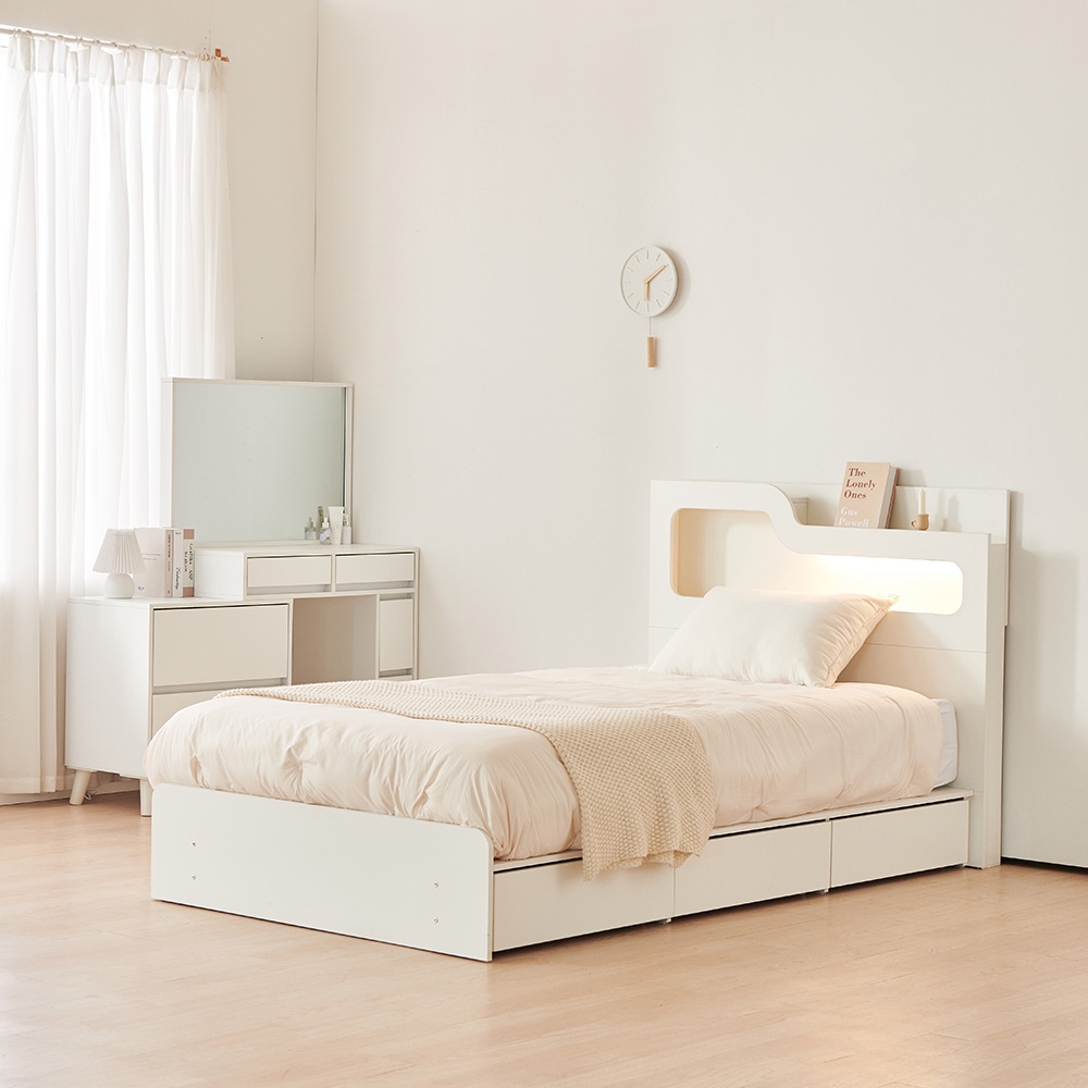 동서가구 소프 인싸 LED 수납침대 프레임 + 본넬양면 매트리스 세트 방문설치 399,000원