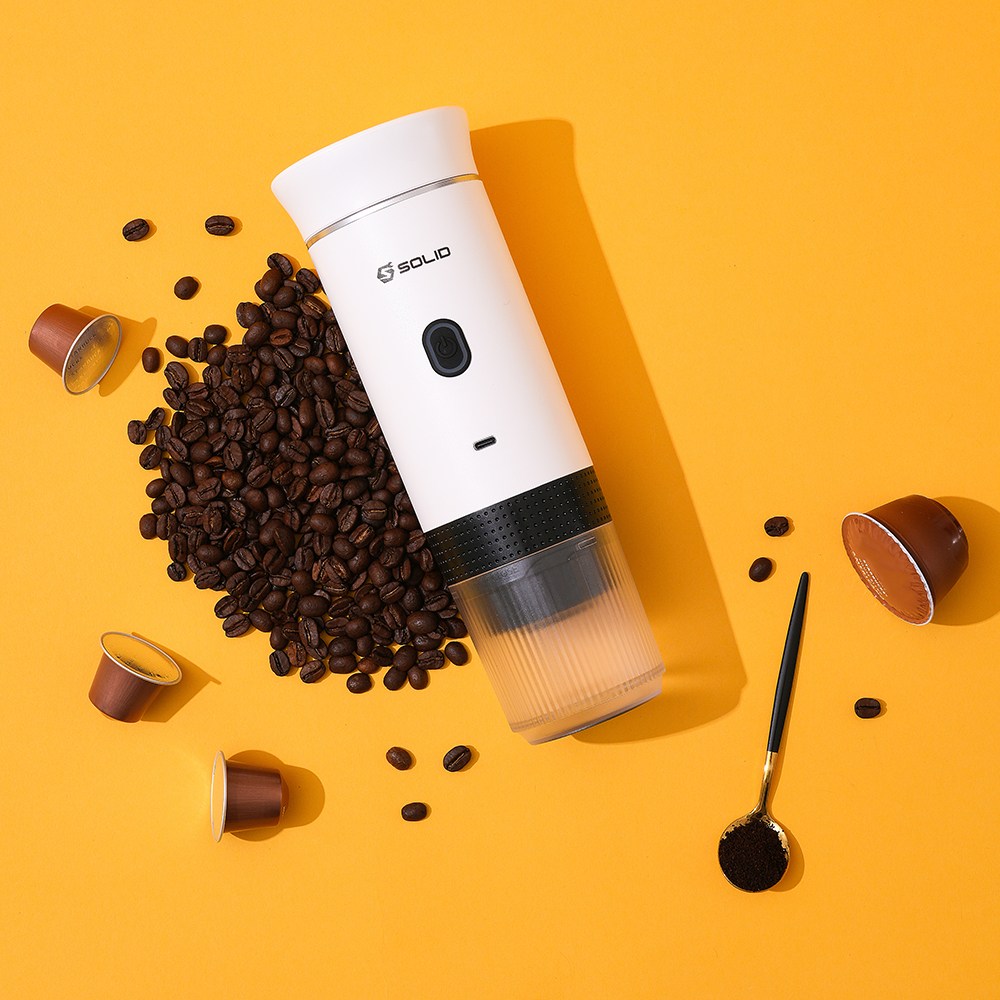 솔리드 가정용 캡슐 커피머신 자동 원두 머신기 충전 무선 머신 사무실 캠핑 휴대용 카페라 네스프레소 돌체구스토 호환, 솔리드 휴대용 커피머신 S-EC31 70,130원