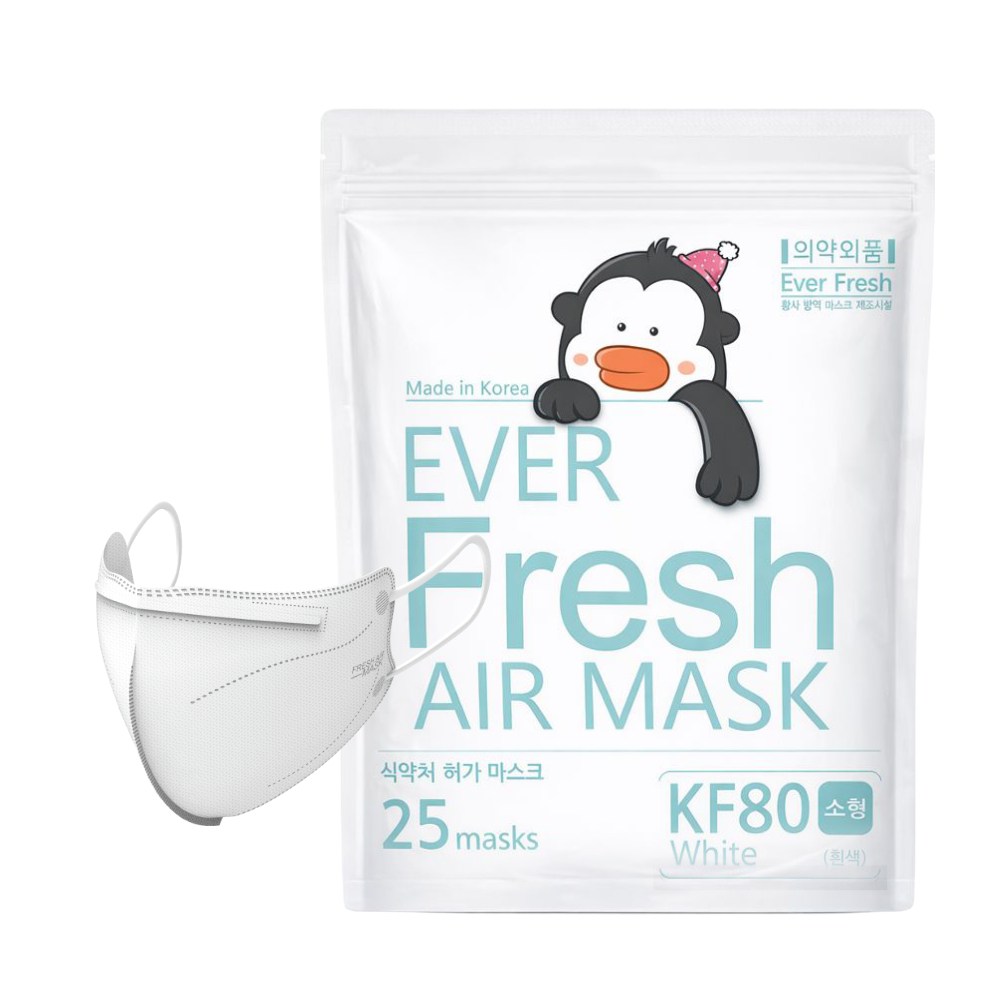 KF80 소형 에버프레쉬 에어 새부리형 어린이 마스크 지퍼백, 화이트, 1개, 25매입 13,800원