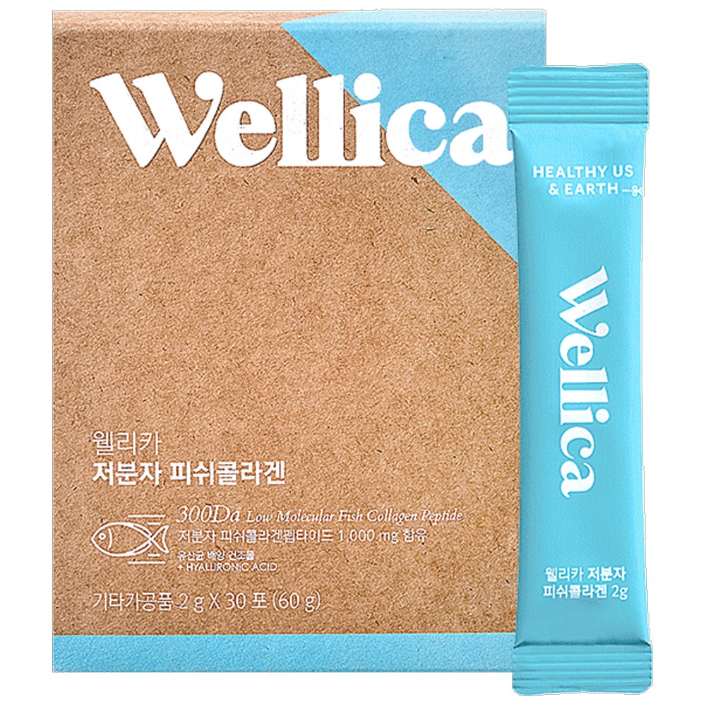 웰리카 저분자 피쉬 어린콜라겐 펩타이드 300달톤 이너뷰티, 1개, 60g 26,700원