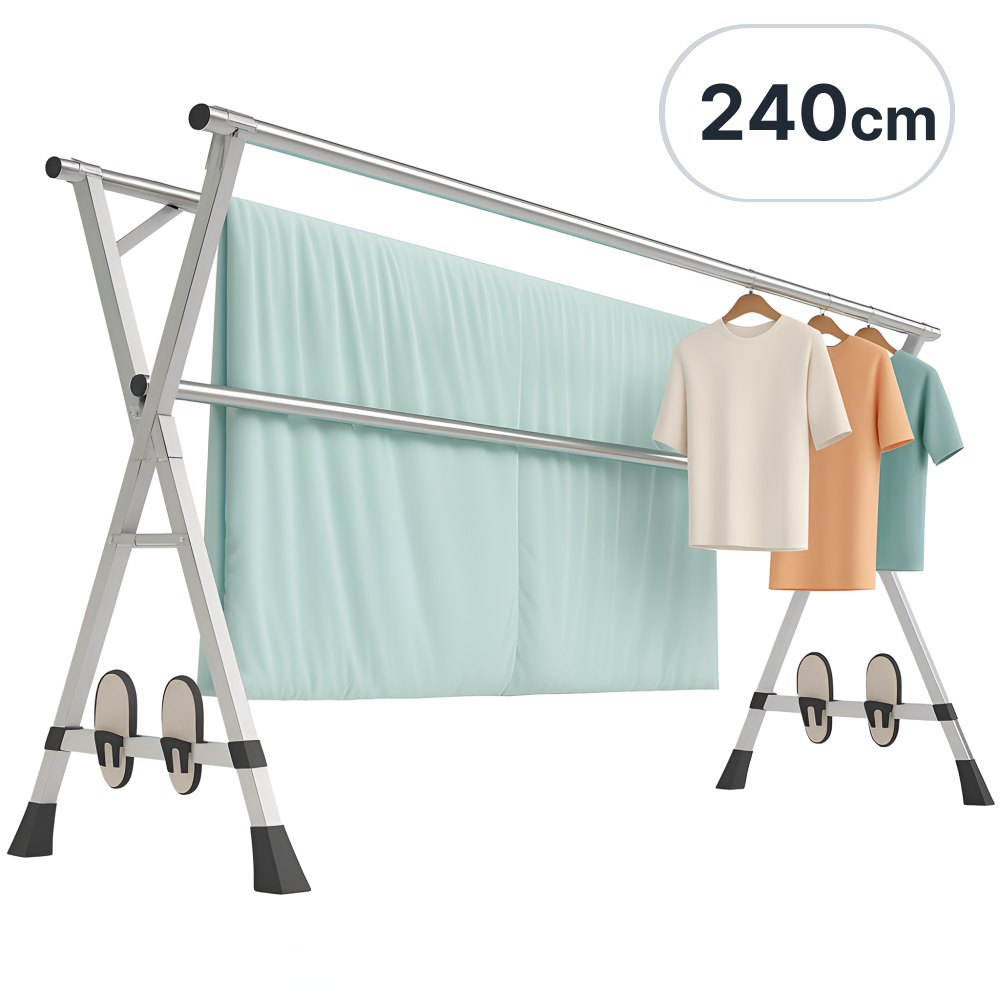 대형이불까지 240cm 유앤아이 튼튼한 이불건조대 대형 접이식 확장형, 플래티넘 실버 61,000원