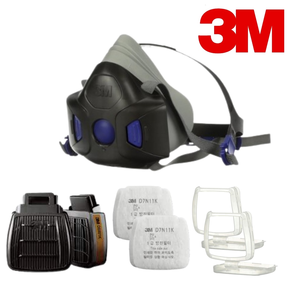 3M HF802 D8001K D7N11 D701 양구형 면체마스크 방진 방독필터 세트 67,180원