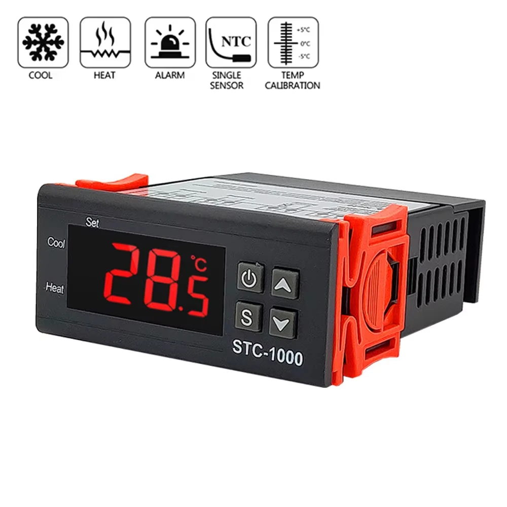 STC 1000 LED 디지털 온도 조절기 인큐베이터 컨트롤러 조절 릴레이 가열/냉각 12V 110V 220V 14,000원