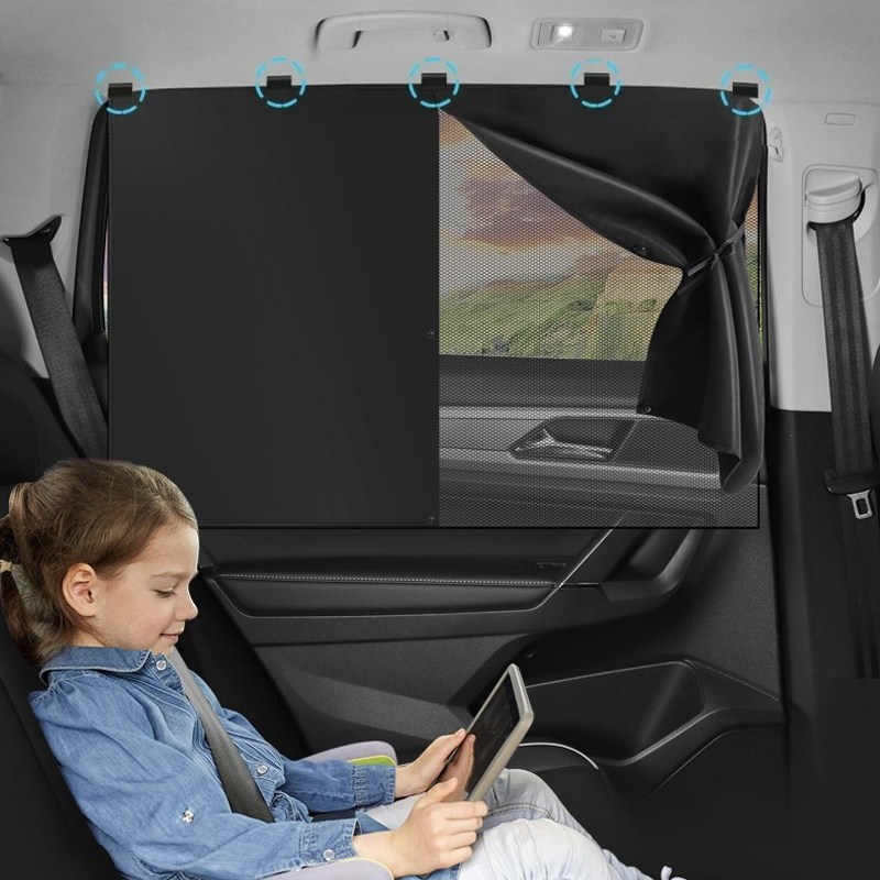 차량용 뒷좌석 자석 햇빛가리개 이중레이어 통풍 암막커튼 차박 프라이버시 썬쉐이드 12,420원