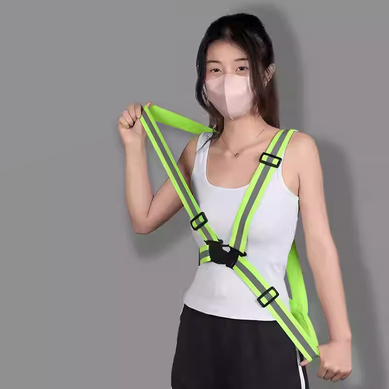 1/2구성 고탄력 야광 안전 조끼 형광 X밴드 빛반사 엑스반도 벨트, 라임, 1개 5,900원