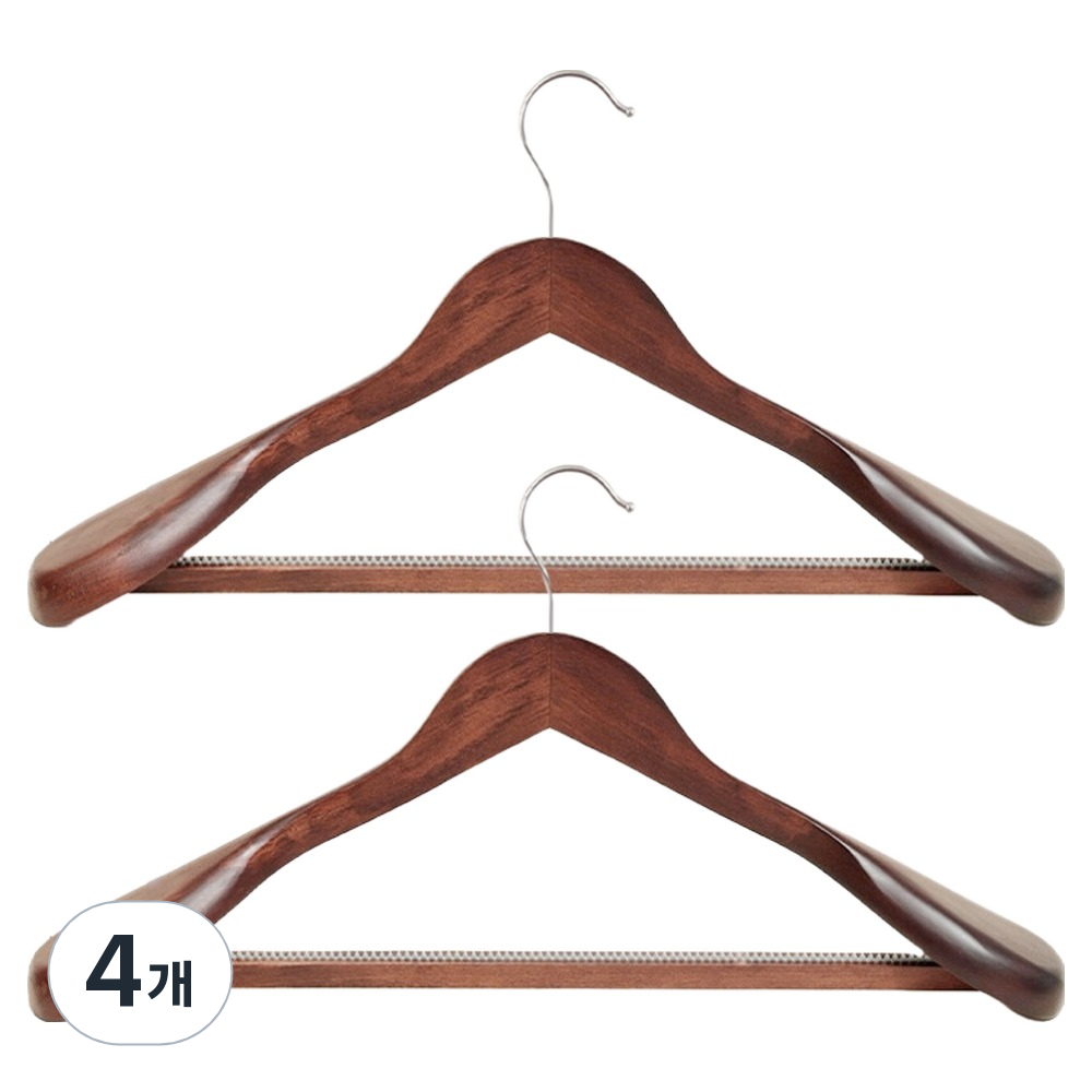 라라공방 호텔식 고급 원목 우드 미끄럼방지 정장 옷걸이, 월넛우드, 4개 25,940원