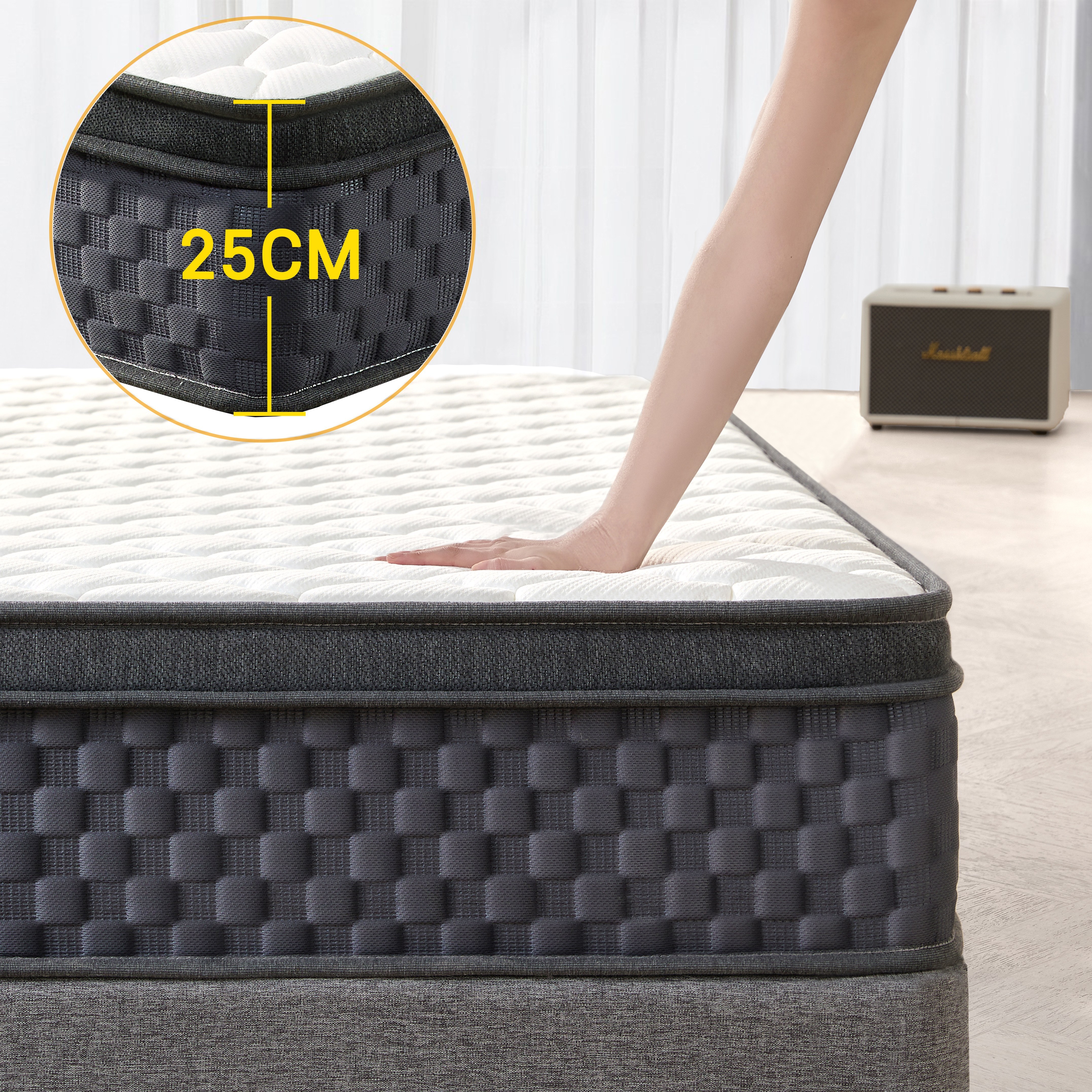 KURUA 침대 매트리스 독립스프링 매트리스, 25cm, 중간 159,800원