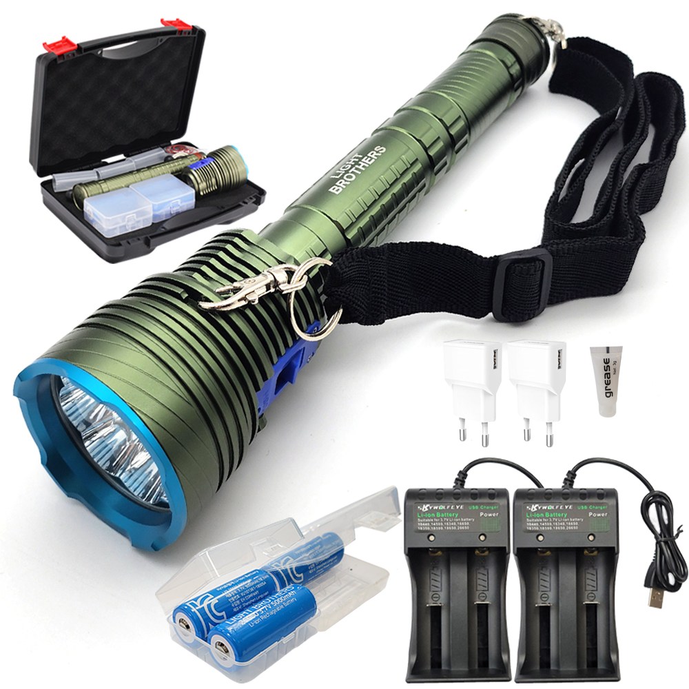 BENONE 베논 괴물밝기 9구 방수 수중랜턴 L2 x 9 14400루멘 잠수 다이버 해루질랜턴 배터리 충전기 포함 풀세트, 1세트, 방수가능 119,000원