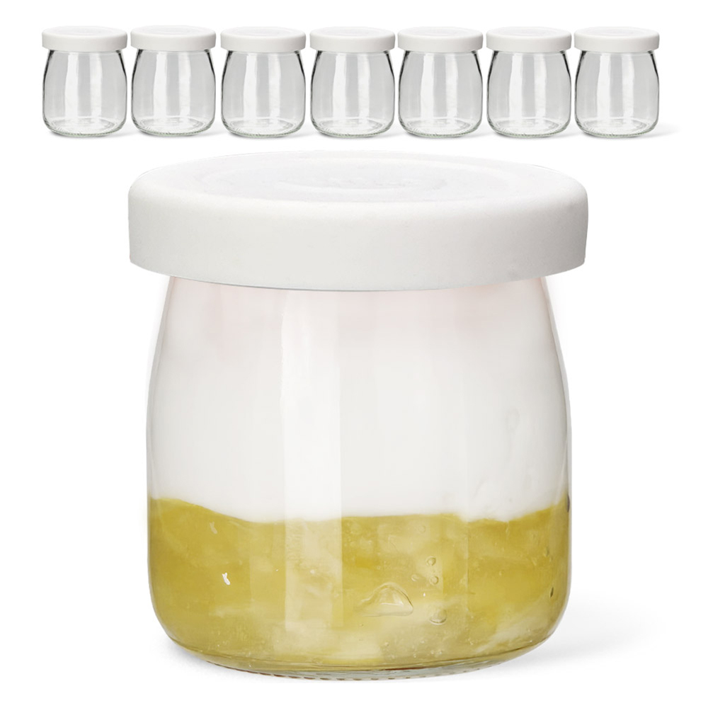 미르코리아 헥사 실리콘 뚜껑 요거트 우유 유리병 와이드 화이트, 200ml, 8개 15,520원