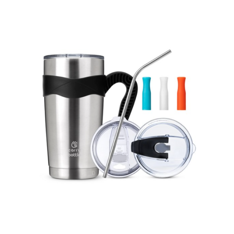 캐리보틀 스탠다드 스테인레스 보온보냉 텀블러 + 플립 빨대 뚜껑 + 전용손잡이 + 스테인리스 빨대 + 마우스 3종 세트 84,350원