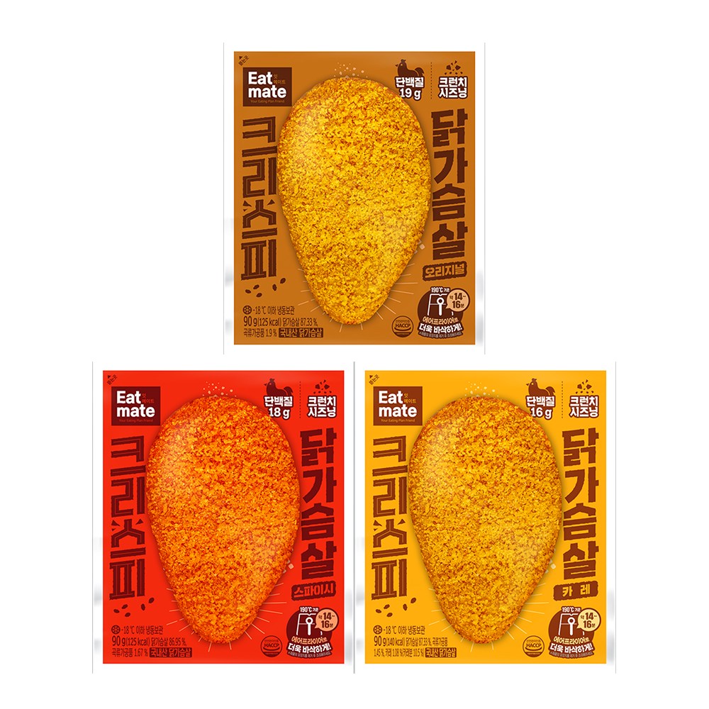 [랭킹닭컴] 잇메이트 크리스피 닭가슴살 3종 맛보기 54,800원