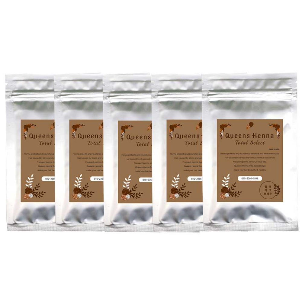 퀸즈 토탈 셀렉트 헤나염색약 세트 Queens Total Select Henna SET, 컬러다크브라운(새치전용)5, 5개 49,500원