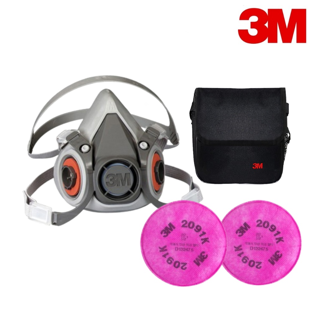 3M 면체마스크 양구형 세트 6200 + 2091K + 방독면가방(반면형) 42,900원