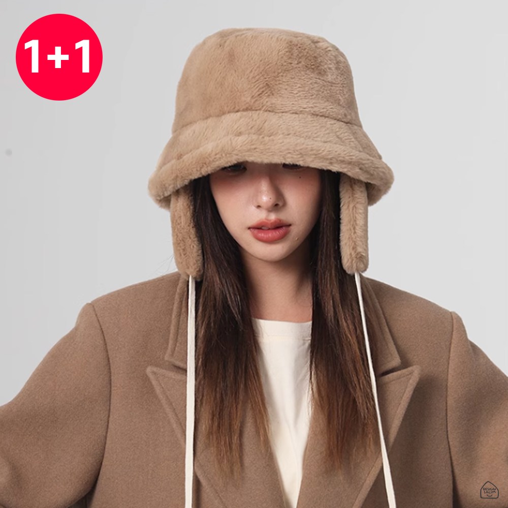 [1+1] 여성 겨울 귀달린 털모자 귀돌이 귀도리 군밤장수모자 17,900원