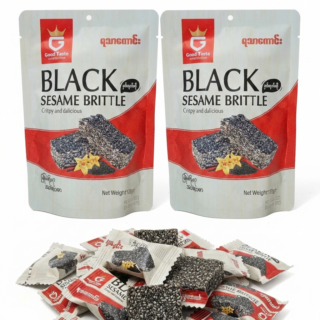 깨강정 검은깨 80%, 흑임자, 천연재료, 수제강정, 개별포장, 미얀마, 2개, 125g 12,500원