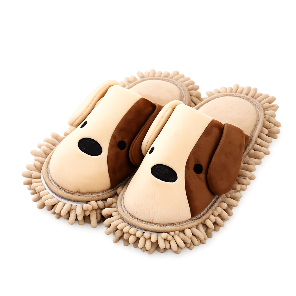 극세사 바닥 청소 강아지 걸레슬리퍼, 브라운, 1개 9,570원