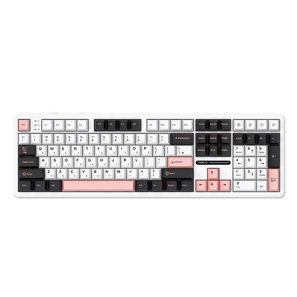 AULA AULA F108 유무선 독거미 한글 기계식 키보드 올리비아 화이트 LEOBOG 저소음솜사탕축 82,000원
