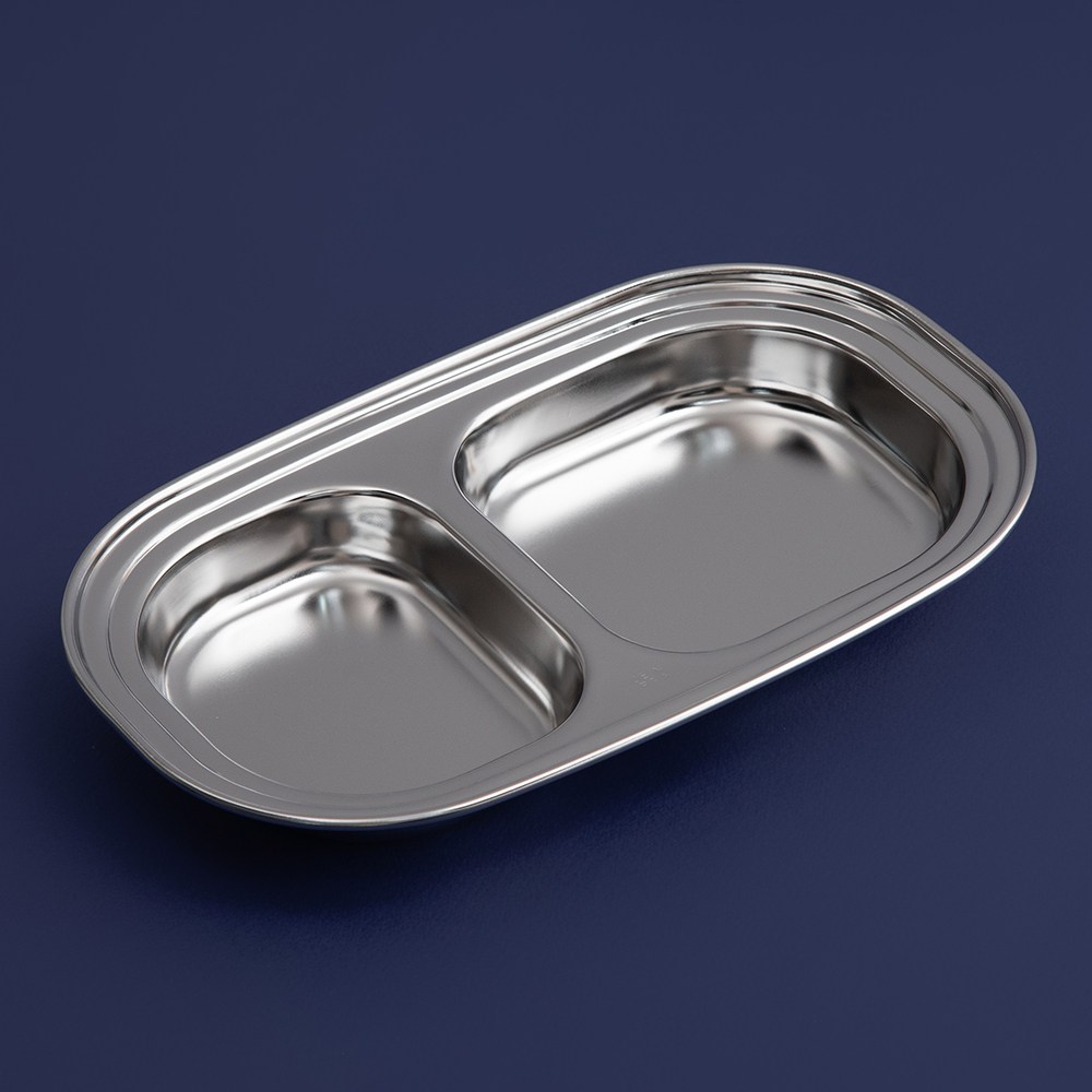 패블러스 2구 간식접시 10개 세트 어린이집 스텐레스 식판, 스텐레스 39,000원