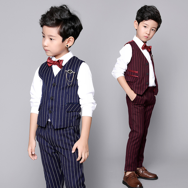 베이비맥스 조끼 셔츠 팬츠 3pcs 아동 남아 정장세트 R0382 50,500원