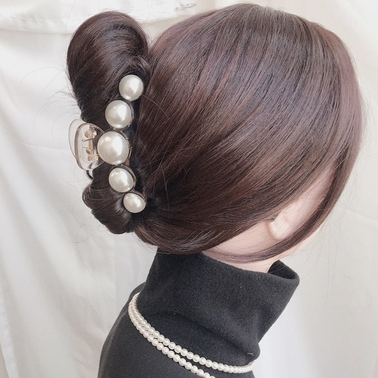 레인걸 국내생산 왕 진주 헤어 집게핀 올림머리 머리핀 (A6040) 7,900원