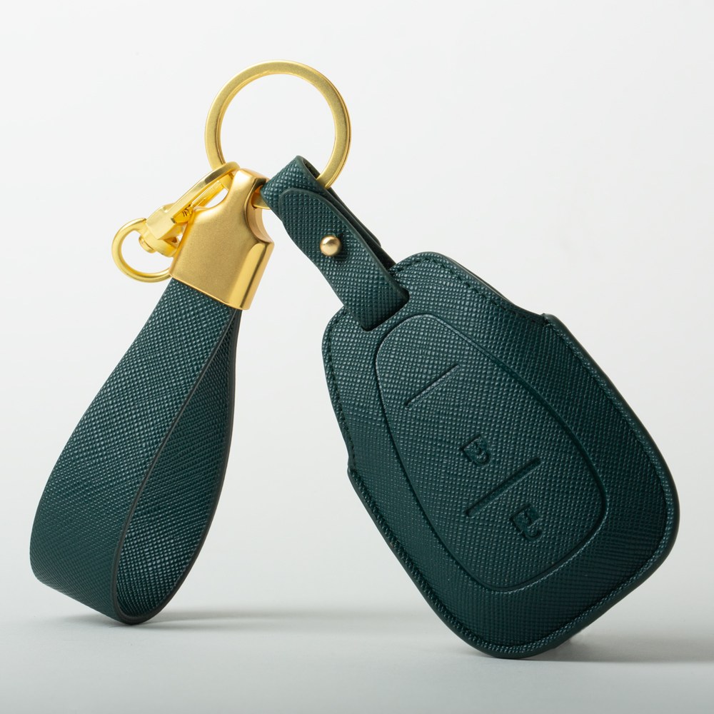 쉐보레 호환 2버튼 스파크더넥스트 더뉴트랙스(2017~) 더뉴스파크 아베오 스마트키 가죽케이스 + 키링 키커버 차량용품 키홀더, 쉐보레B, 그린 27,800원