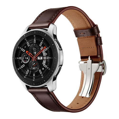 엔인원 갤럭시워치 호환 가죽 스트랩 싱글폴딩 디버클 시계줄 20mm, 실버 디버클 / 다크브라운 스트랩(20mm) 29,900원