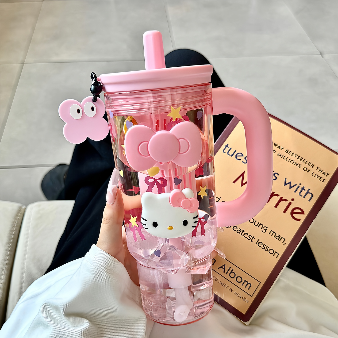 귀여운 고양이 휴대용 대용량 보온빅머그, 1개, 700ml, 분홍색 24,800원