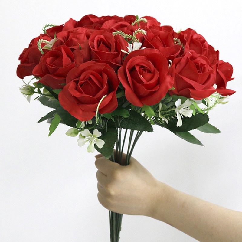 마벨인홈 조화 장미 꽃다발 18송이 세트, 레드로즈 12,900원