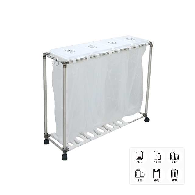 리빙해피 클링 화이트 분리수거함 4p + 봉투 100p + 분리수거함 전용스티커 6p 40,670원