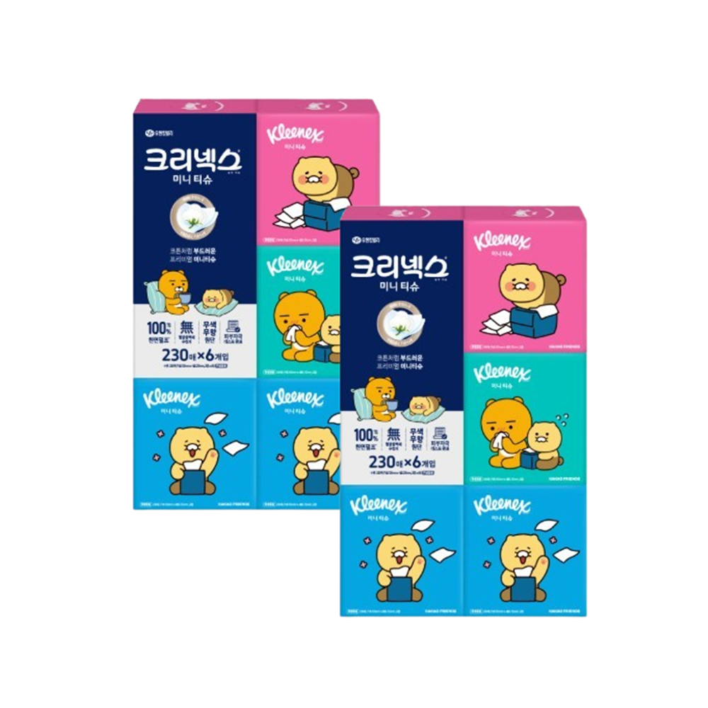 크리넥스 카카오디럭스미니각티슈230매6px2팩 미용티슈 23,900원