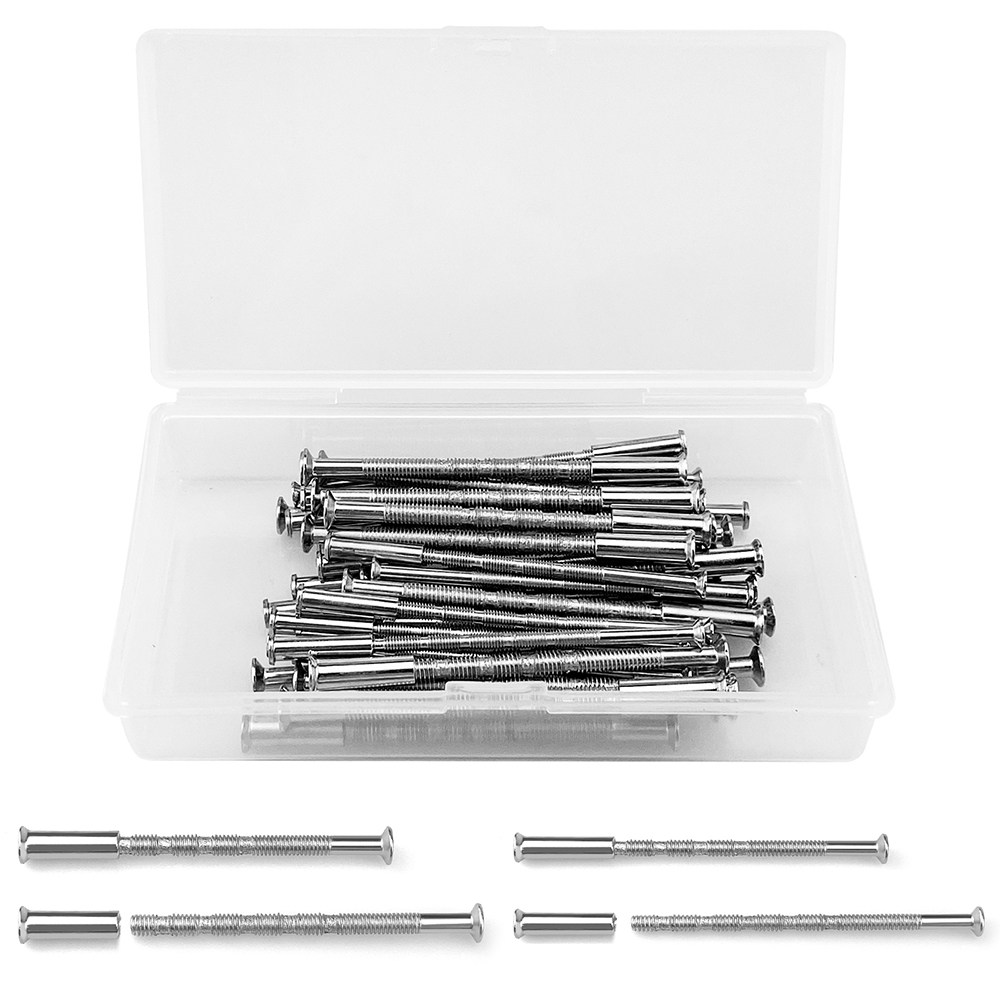 36 개 도어 핸들 고정 나사 및 소켓 M3, M4 니켈 도금 범용 연결 볼트 소켓, 도어 핸들 키홀 중공 캐비닛 서랍 래치 고정 용 볼트 길이 조절 가능 (60mm) 11,090원
