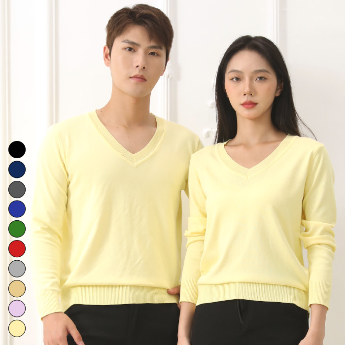 텐클로 빅사이즈 (85~120) 남여공용 브이넥 비스코스 스판 니트티 19,800원