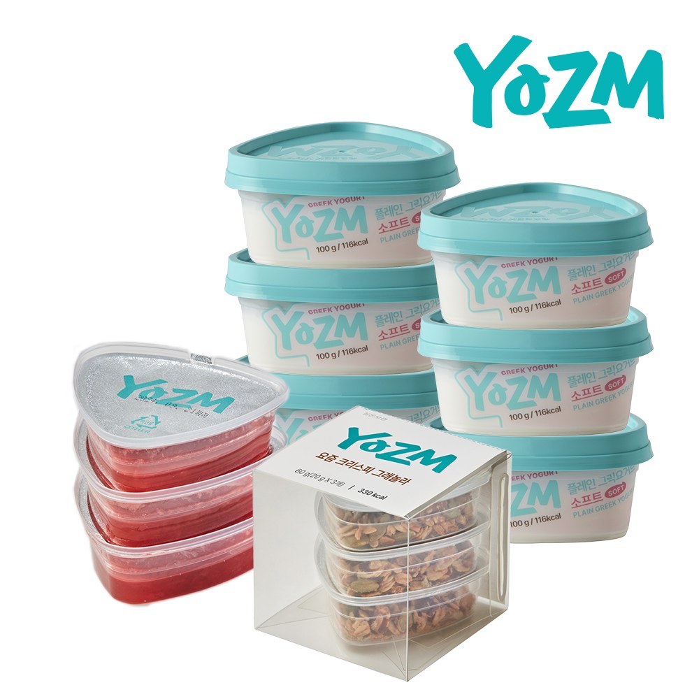 요즘 플레인그릭요거트소프트 6개+콩포트(딸기,크리스피그래놀라) 2개, 1개, 100g 29,400원