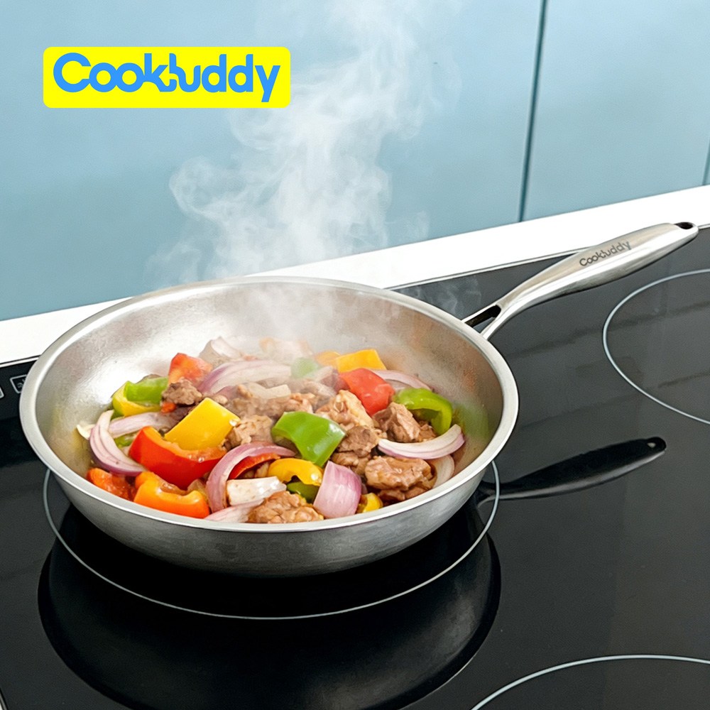 CookBuddy 후라이팬 무연마제 인덕션 304 스텐 프라이팬, 1개, 30cm 33,800원