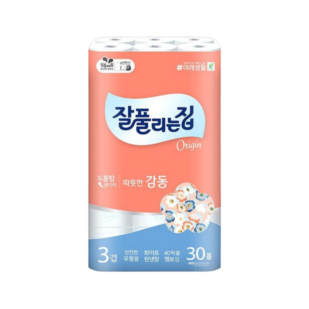 잘풀리는집 따뜻한감동 3겹 무형광 화장지 16,300원