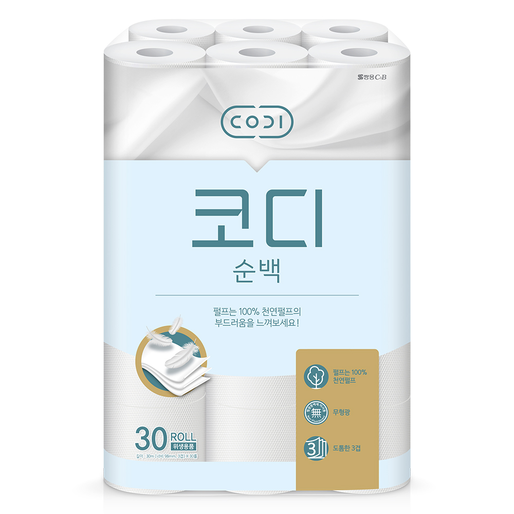 코디 3겹 순백 화장지 30m 11,700원