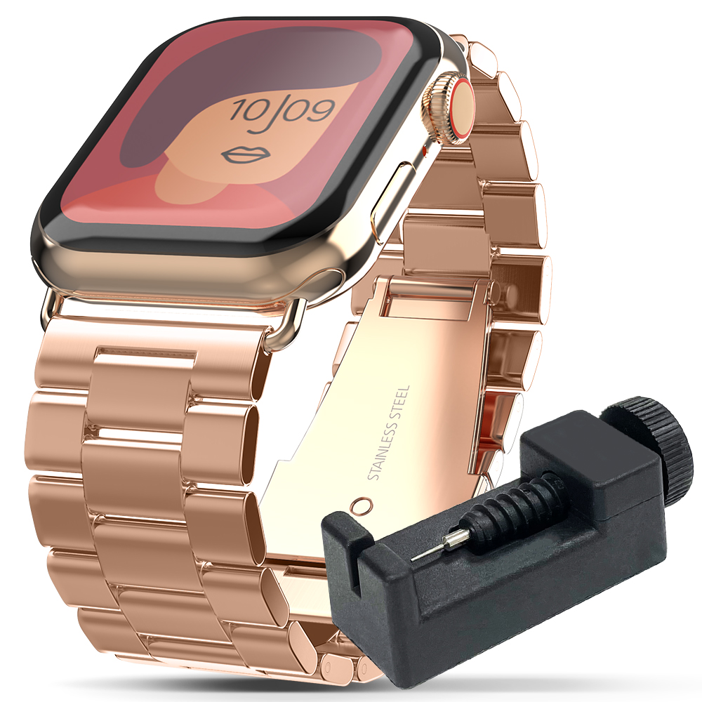 구스페리 갤럭시워치 호환 메탈스틸 밴드 스트랩, 로즈골드, 1개 9,900원