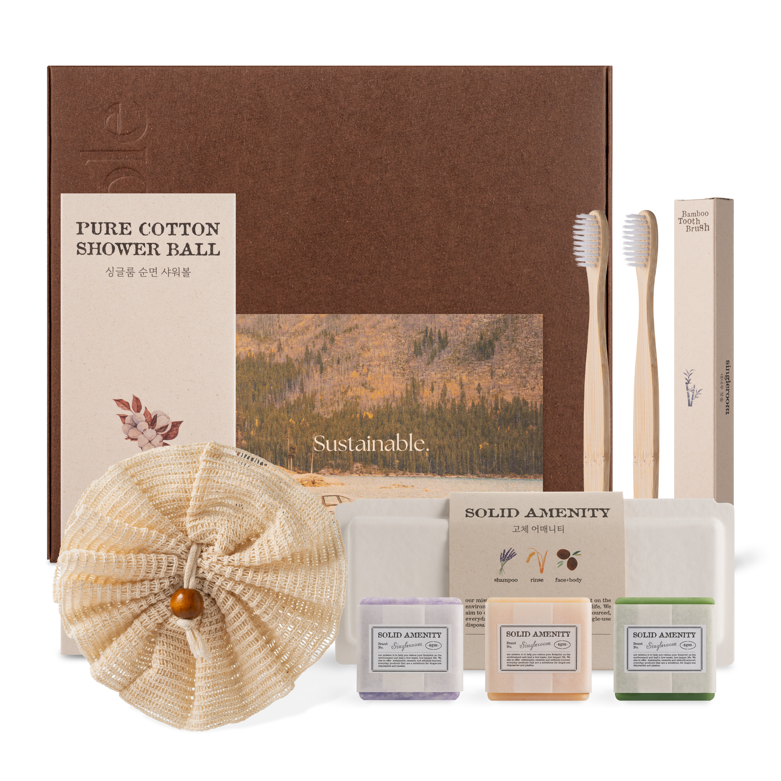싱글룸 욕실3종 친환경 선물세트 (바오) 여행용 휴대용 키트 답례품 기념품, 1개 17,000원
