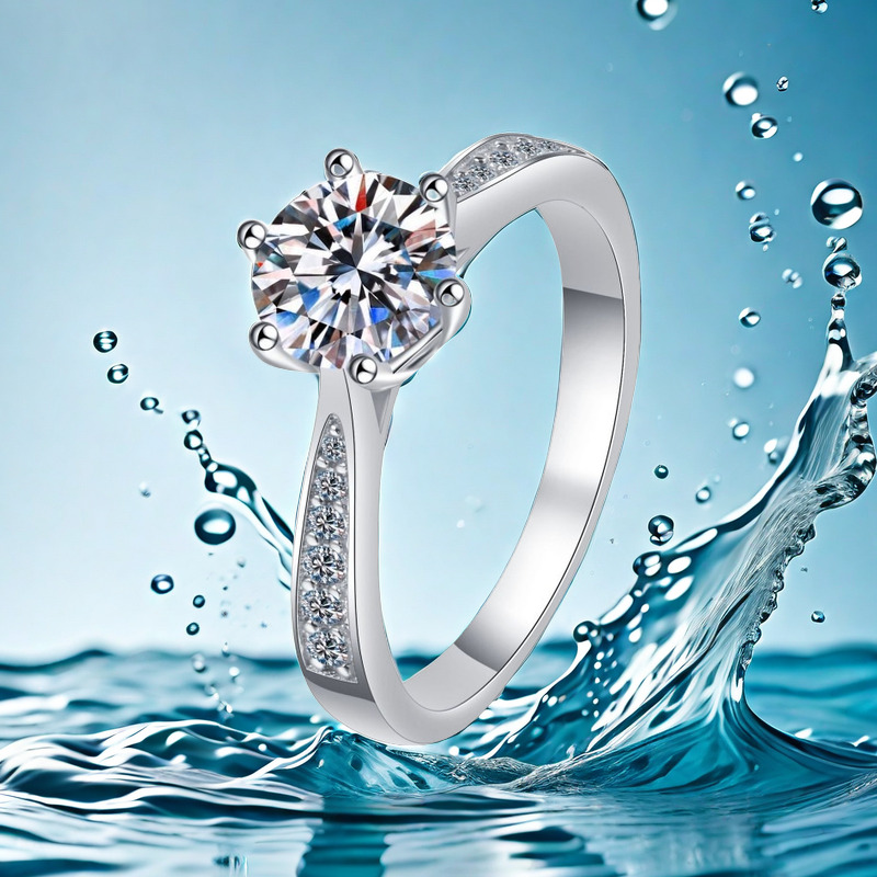 D-colour S925 순은 모이사나이트 1캐럿  14K18K도금 솔리 베이직 반지 GRA 증서 94,000원