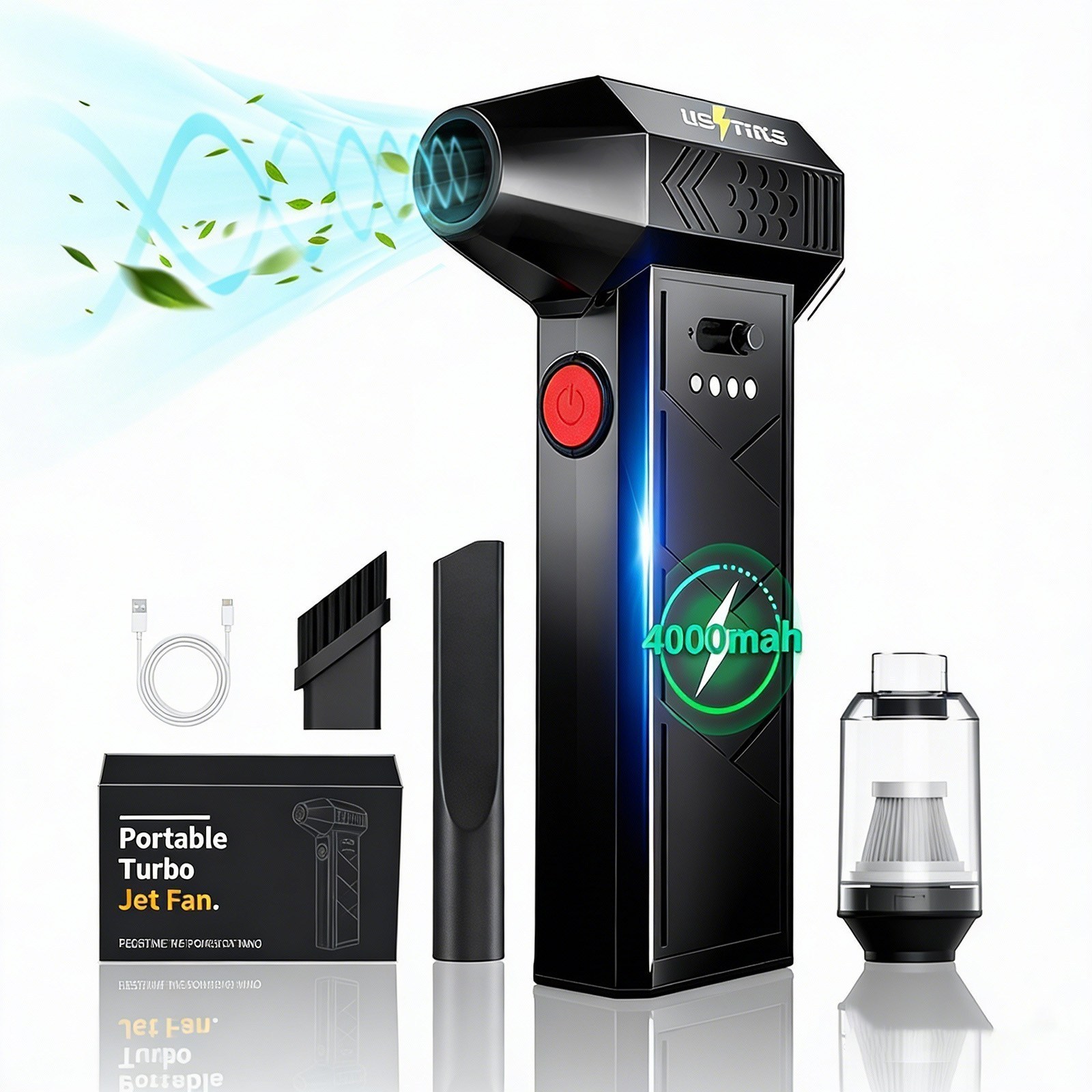 우스틴스 초강력 터보 무선 차량용 청소기+LED램프, 검정색 69,980원